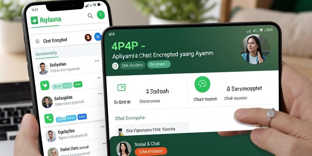 Antarmuka aplikasi 4P4P dengan fitur chat yang aman dan nyaman.