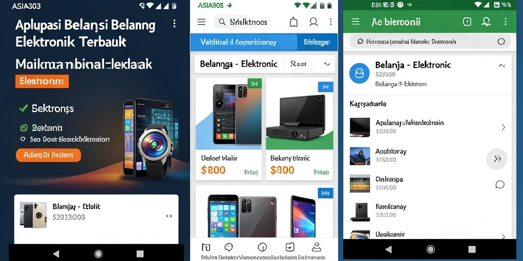 Antarmuka aplikasi ASIA303 yang menarik dan mudah digunakan.