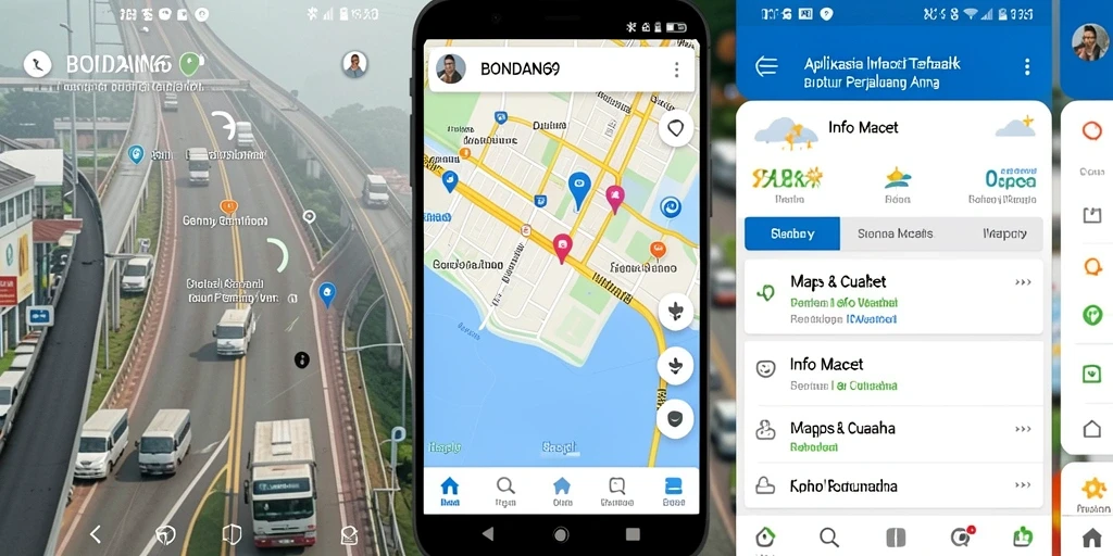 Antarmuka aplikasi BONDAN69 yang menampilkan info kemacetan terkini.