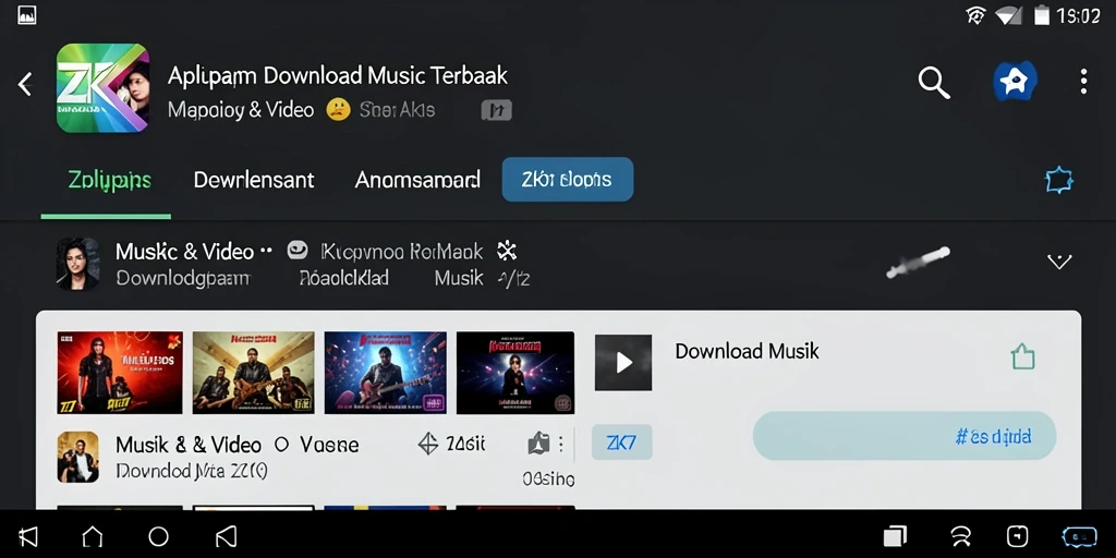Tampilan antarmuka ZK7 yang sederhana dan fungsional untuk Download Musik.