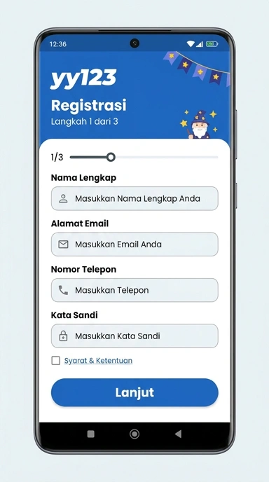 Tampilan halaman daftar yy123