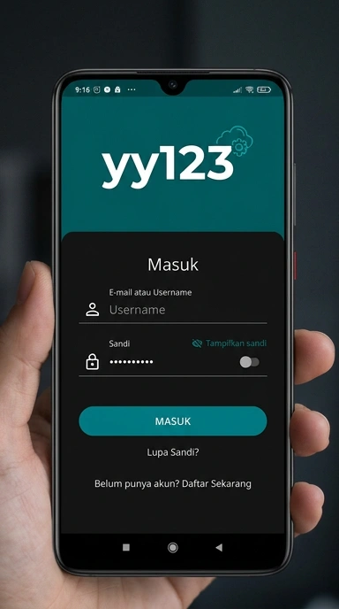 Tampilan halaman login yy123